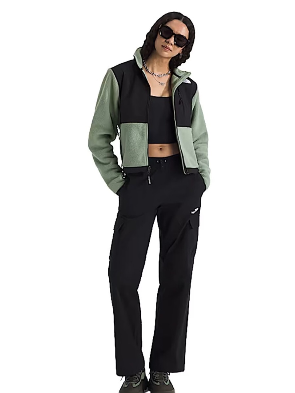 NWT The North Face Women's Retro Denali Green and Black Fleece Jacket Sz S